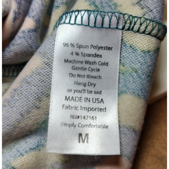 Lularoe Cassie Pencil Skirt Geometric Print Size Medium Stretch Yellow, Blue - Picture 5 of 9